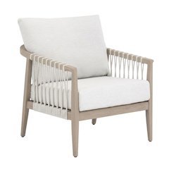 Transitional Pacific Outdoor Club Chair With Reversible Removable Cushion