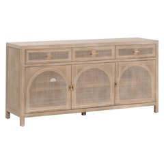 Gray Wood Buffet Cabinet – Bar Cabinet with Storage and Sideboard Design