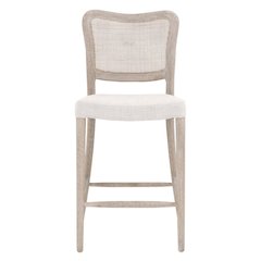 Gray Counter Stool with Backrest – Wooden Counter Height Bar Chair