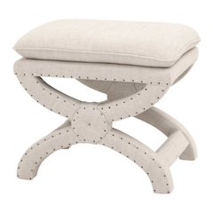 Ottoman Beige, Pillow-Top Seat, Curved X-Base