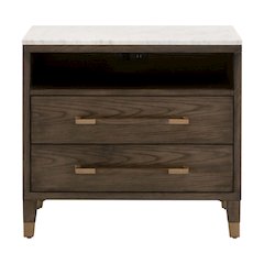 Bronze Bay Transitional Cambria 2-Drawer Nightstand