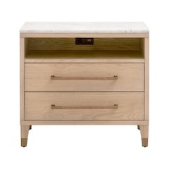 Bronze Bay Transitional Cambria 2-Drawer Nightstand