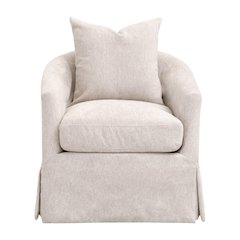 Stitch & Hand - Upholstery Transitional Faye Slipcover Swivel Club Chair
