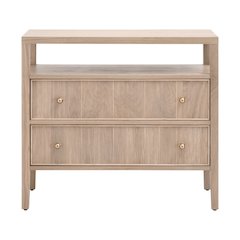 Bronze Bay Transitional Highland Open Shelf 2-Drawer Nightstand