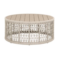 Woven - Outdoor  Transitional Knit Outdoor Round Coffee Table