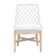 Transitional Lattis Outdoor Dining Chair