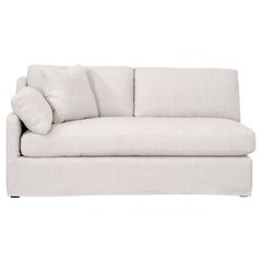 Transitional Lena Modular Slipcover 2-Seat Left Slope Arm Sofa