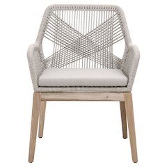 Woven - Outdoor  Transitional Loom Outdoor Arm Chair, Set of 2