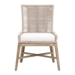 Woven Transitional Overlay Dining Chair, Set of 2