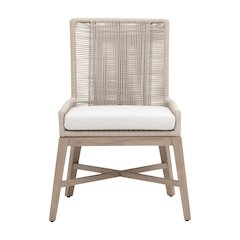 Woven - Outdoor  Transitional Overlay Outdoor Dining Chair, Set of 2