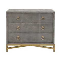 Traditions Transitional Strand Shagreen 3-Drawer Nightstand