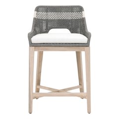 Woven - Outdoor  Transitional Tapestry Outdoor Counter Stool