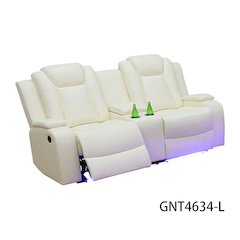 Max Power Recliner Living Room Loveseat with LED White