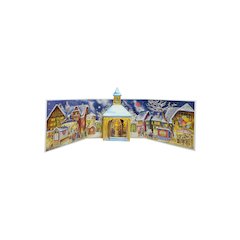 Adv40  -  Advent Calendar - 3D 1956 Church Design  -  8.75"H X 27.25"W X 0.1"D