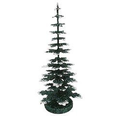 Paper Mache Tree - Green With Snow 20Cm