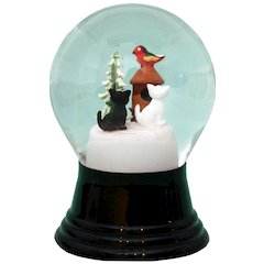 Snowglobe - Medium Cats With Birdhouse
