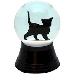 Snowglobe - Small Black Cat