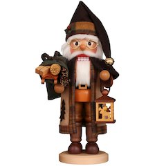 Nutcracker - Natural Woodsy Santa With Lantern