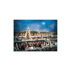 Adv342  -  Advent Calendar - Christmas Party Scene  -  11.25"H X 15.25"W X 0.1"D