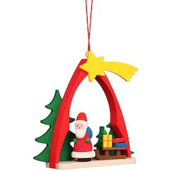 Ornament - Santa With Sled In Arch