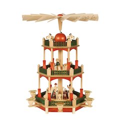 Pyramid - 3-Tier Nativity With Sta" Finish