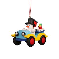 Ornament - Snowman In Car
