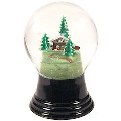 Snowglobe - Medium Chalet With Tree