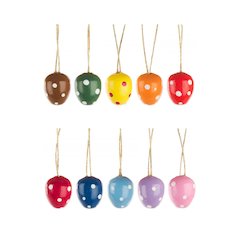 Easter Ornaments - Decorated Eggs (Set of 10) -