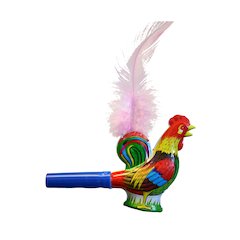 German Collectible Tin Toy - Rooster Horn
