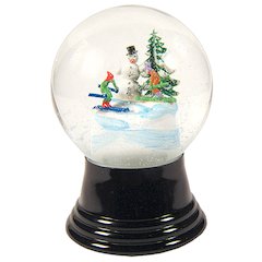 Snowglobe - Medium Snowman With Skis