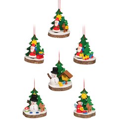 Ornament - Assorted Treeslice (Set 6)