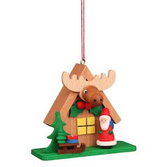 Ornament - Santa With "Elk" House