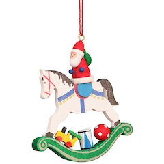 Ornament - Santa On Rocking Horse