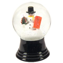 Snowglobe - Medium Snowman With Gift