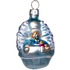Polish Glass Hand-Blown Ornament - Blue Baby