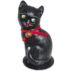 Paper Mache Candy Container - Black Cat