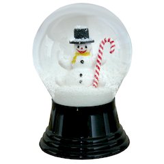 Snowglobe - Medium Snowman With Canycane