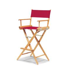 Telescope Casual World Famous Bar Height Director Chair With Varnish Finish and Red Fabric