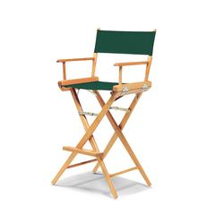 Telescope Casual World Famous Bar Height Director Chair With Varnish Finish and Forest Green Fabric