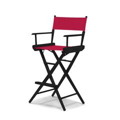Telescope Casual World Famous Bar Height Director Chair With Black Finish and Red Fabric