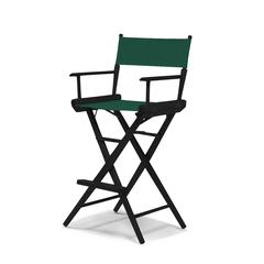 Telescope Casual World Famous Bar Height Director Chair With Black Finish and Forest Green Fabric
