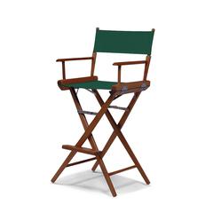 Telescope Casual World Famous Bar Height Director Chair With Walnut Stain Finish and Forest Green Fabric