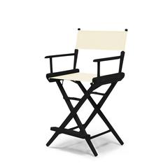 Telescope Casual World Famous Balcony Height Director Chair With Black Finish and Natural Fabric