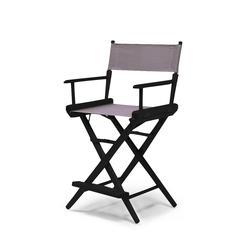 Telescope Casual World Famous Balcony Height Director Chair With Black Finish and Gray Fabric