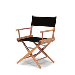 Telescope Casual World Famous Dining Height Director Chair With Varnish Finish and Black Fabric