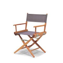 Telescope Casual World Famous Dining Height Director Chair With Varnish Finish and Gray Fabric