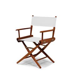 Telescope Casual World Famous Dining Height Director Chair With Walnut Stain Finish and Walnut Stain Fabric
