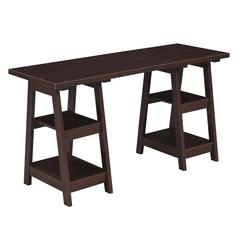 Designs2Go Double Trestle Desk with Shelves
