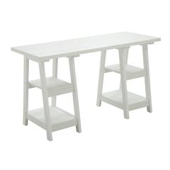 Designs2Go Double Trestle Desk with Shelves