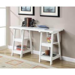 Designs2Go Double Trestle Desk with Shelves